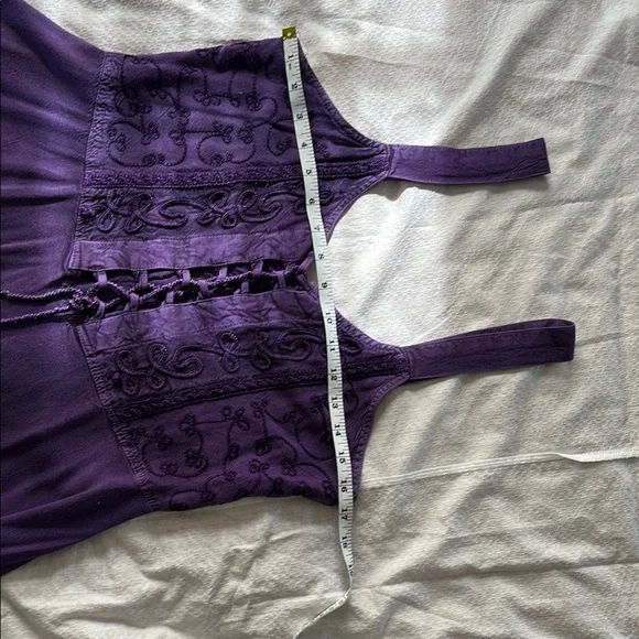 Elegant Purple Sleeveless Dress - Picture 4 of 12